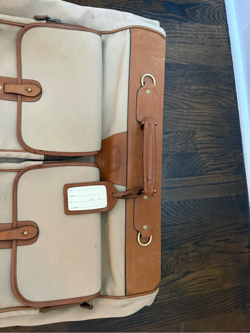 Original Ghurka No. 171 Quattro Leather and Canvas Travel Suit Bag